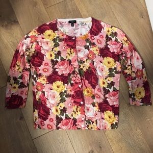 Talbots Petite Medium Floral Cardigan